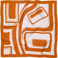 Pañuelo 100% Seda Twill alta calidad tacto suave,tamaño 90 x 90 cms, diseño tono naranja